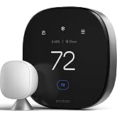 ecobee Smart Thermostat Premium - WiFi, Siri &amp; Alexa Built-In, Smart Sensor | Air Quality Monitor. Works with Alexa, Siri and Google Home. Live view from your ecobee Doorbell. Energy Saving thermostat
