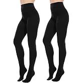 Citystl 2 Pairs 80D Opaque Black Tights for Women,High Waist Tummy Control | Ultra-Soft Comfort, Reinforced Toes, High Waist, Suitable for All Body Types, Control Top，Enhanced Durability