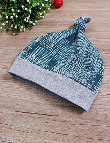 Newborn Baby Boy Clothes Crew Letter Print Romper+Long Pants+Hat 3PCS Outfits Set,Soft Breathable Fabric (F-Blue, 6-9 Months)