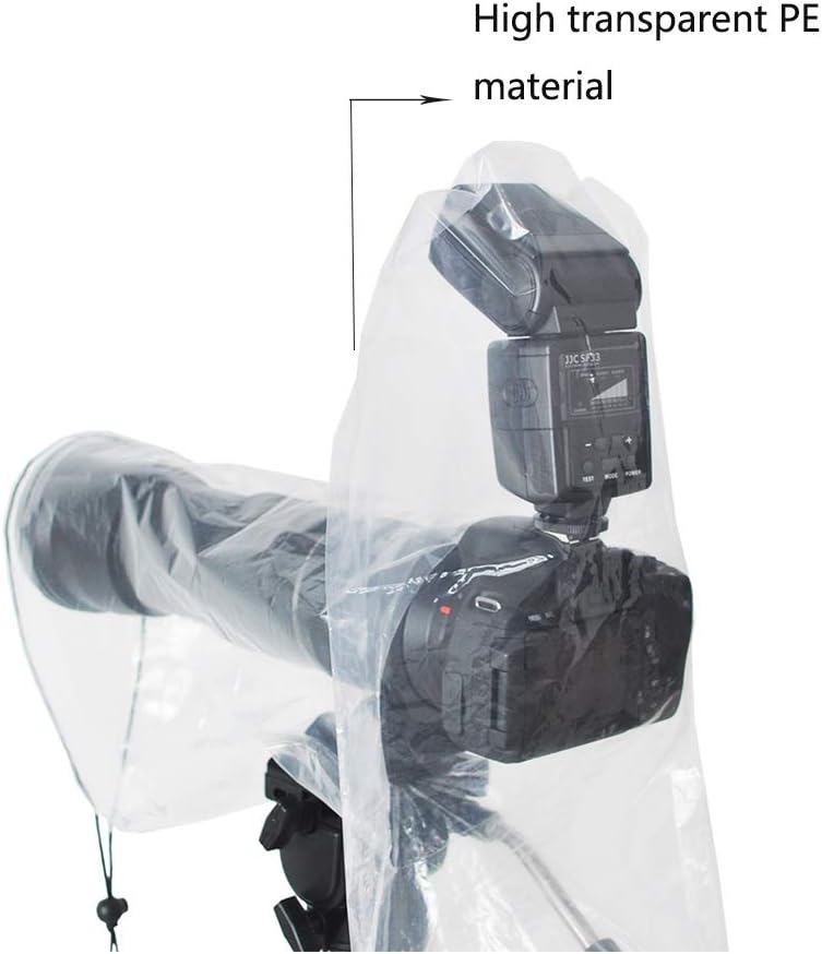 JJC 2-Piece Clear Rain Cover for DSLR Cameras with Lens & Flash, Transparent, Direct Viewing, Multi-Brand Compatibility - Image 4