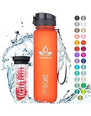 720°DGREE Trinkflasche “uberBottle“ +Früchtebehälter - 1L - BPA-Frei - Wasserflasche für Sport, Fitness, Uni, Fahrrad, Outdoor - Sportflasche aus Tritan - Leicht, Bruchsicher, Nachhaltig