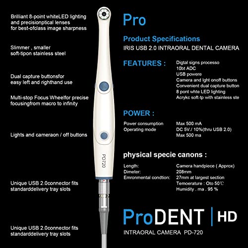 HD Intraoral Camera ProDENT PD720, USB Dental Intraoral Camera, Capture