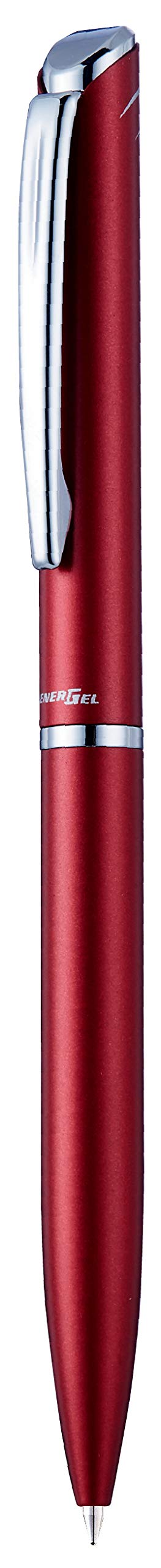 Pentel BL2007 EnerGel Philography 0.7mm Retractable Rollerball, Satin Metal Red Barrel Gift Pen, Black ink (One Pen)