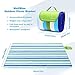 WolfWise 79″x79″ XXL Picnic Blanket Extra Large Fleece Beach Mat with Waterproof Backing Anti Sand, Blue Green Stripesthumb 3