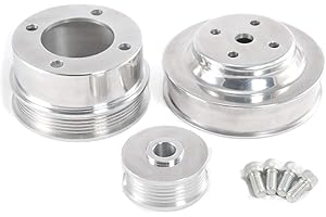 BLUE OVAL INDUSTRIES 1986-1993 Mustang 5.0 EFI Polished Billet Aluminum Underdrive Pulleys 3pc