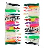 JSHANMEI 50pcs/lot 5cm-12cm Colorful Soft Octopus Lures Squid Skirts Soft Bait Trolling Fishing Hoochies Lures (5cm)