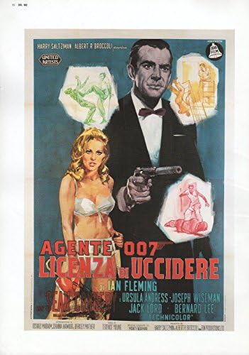 2002 Vintage JAMES BOND "DR. NO" ITALIAN MINI POSTER Art Plate Lithograph
