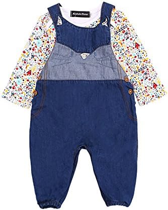 Baby Grils Rompers Set, Cat Stereo Pattern Overalls + Bodysuit (18-24 Months (100))