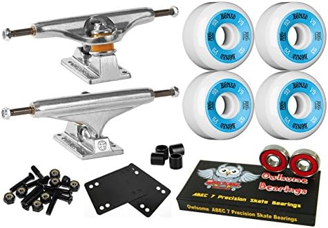 Independent Stage 11 Skateboard Trucks Bones 100s 53mm White Wheels Owlsome Bearings Combo