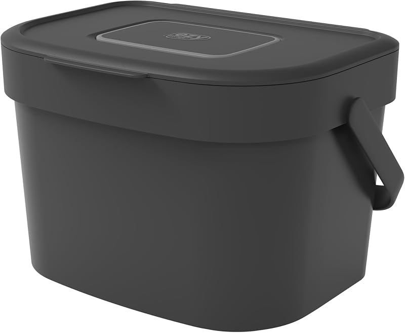 Storm Trading 6L Wall Mount Compost Caddy with Carbon Filter Black