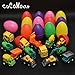 COCOMOON Set of 14 Prefilled Filled Easter Eggs Pull Back Construction Vehicles , 3.5