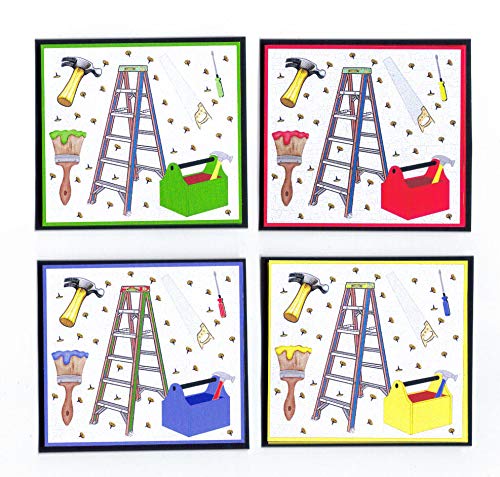 Tools DIY Card Making Toppers Craft Embellishments x 4 Mens Cards, Father's Day Crafts