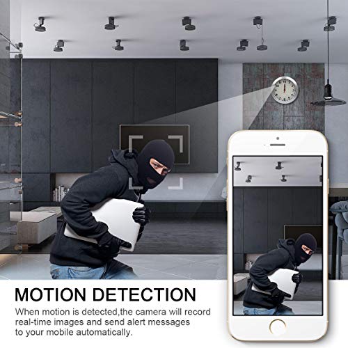 Hidden Camera Wall Clock Camera WIFI Spy Camera, NANIBO 1080P Nanny Cam DVR with Motion Detection,Real-Time Covert Clock Security Camera Monitor for Home and Office - Thumbnail 3