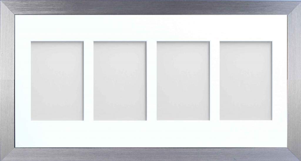 Frame Company Simpson Silver Multi Aperture Photo Frame, 20x10 for 6x4 inch (x4 PPPP)