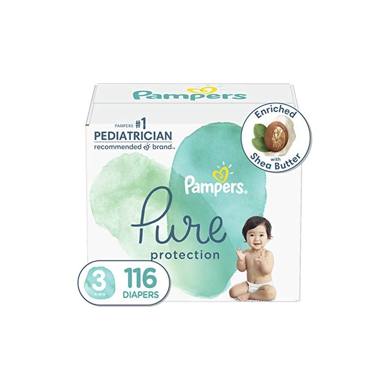 Diapers Size 3, 116 Count – Pampers Pure Protection Disposable Baby Diapers, Hypoallergenic and Unscented Protection…
