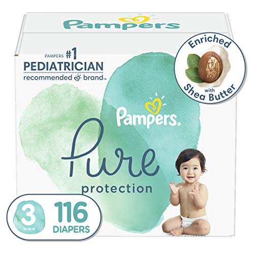 Diapers Size 3, 116 Count – Pampers Pure Protection Disposable Baby Diapers, Hypoallergenic and Unscented Protection…