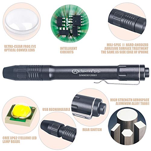 LIGHTFE Pen Light for Doctors and Nurses Penlight with Pupil Gauge