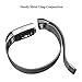 hooroor Fitbit Charge 2 Bands Small & Large for Women Men Girls, Milanese Loop Stainless Steel Metal Bracelet Strap with Unique Magnet Lock, No Buckle Needed for Fitbit Charge 2 (Black, Large)