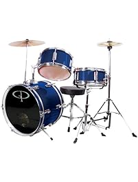 GP Percussion GP50BL Complete Junior Drum Set (Blue, 3-Piece Set)
