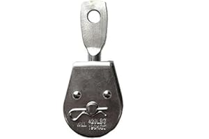 SUPERNINE 1pcs Swivel Single Pulley Snatch Block Pulley Swivel Pulley Lifting Single Pulley Roller, Heavy Duty Single Wheel Swivel Heavy Duty Pulley Block for Rope and Rigging