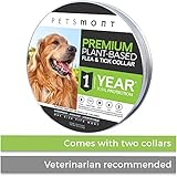 Petsmont Flea Collar for Dogs, Tick Collar for Dogs, Flea and Tick Collar for Dogs, Dog Flea Collar, Unique Plant Based Formula, Small to Extra Large, 1 Year Protection, Stone Gray Color