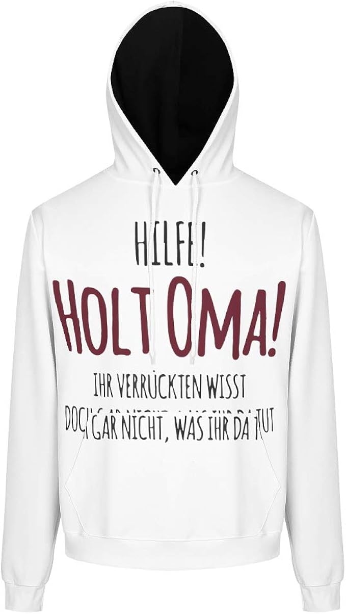 Eunnt Herren Fashion Hoodie Helfen Sie Holt Oma Longsleeve Langarm Pullover Fur Manner Amazon De Bekleidung