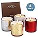 LANGRIA Scented Candles Set Glass Jar Candle Tin Pure Soy Wax, 4 Aromatherapy Fragrances Stress Relief Birthday Gift for Women, Girlfriend, Moms (4 Pcs)