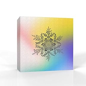 Canvas Wall Art - Snowflake Theme - Modern Home Art Stretched and Framed Ready to Hang - 12x12 inches
