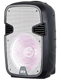 QFX pbx 1205 wh recargable Altavoz 12" para fiestas con función atril y micrófono, color blanco