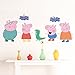 Fange DIY Removable Peppa Pig Wall Stickers Children Room'S Decor Bedroom Decals Kindergarten Background Stickers 42.5''x16.5'' by Fangeplus