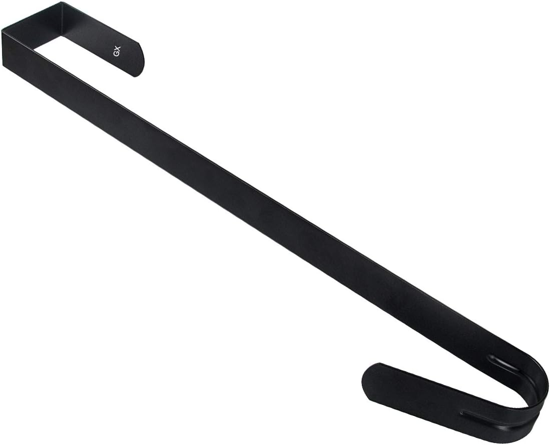 GameXcel 15" Wreath Hanger for Front Door - Large Wreath Metal Hook for Christmas Wreath Over The Door Hanger Black: Home & Kitchen