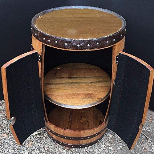 Handmade Oak Wood Whiskey Barrel Bar Cabinet Drinks Storage Indoor Outdoor UK