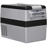 COSTWAY Car Refrigerator, 44-Quart Electric 12V/24V Car Cooler with 3 Levels, LCD Display, Shockproof Design, Travel RV Fridge for Camping, Truck Party