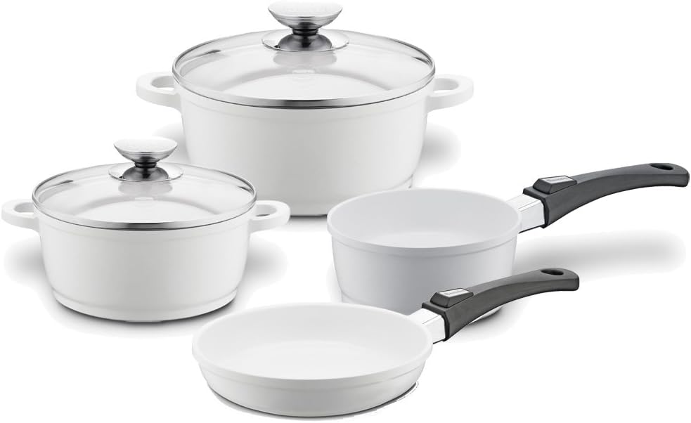 Batterie de cuisine Set 4 pièces, 3 pots Vario Cliquez White induction