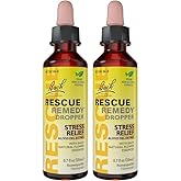Bach RESCUE Remedy Dropper 20mL - Pack of 2 - Natural Stress Relief, Homeopathic Flower Essence, Vegan, Gluten & Sugar-Free, Non-Habit Forming (Non-Alcohol Formula)