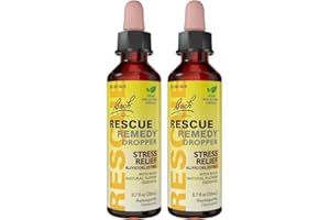 Bach RESCUE Remedy Dropper 20mL - Pack of 2 - Natural Stress Relief, Homeopathic Flower Essence, Vegan, Gluten & Sugar-Free, Non-Habit Forming (Non-Alcohol Formula)
