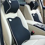 Anyshock Auto Car Seat Lumbar Pillow Kit Memory Foam Back Support Cushion Ergonomic Adjust Sitting Position Relief Pain of Back Designed for Car Office (Black)