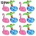 Outgeek Floating Drink Holders, 12 Pcs Inflatable Palm Tree Drink Holders Flamingos Flamingo Drink Holder Cup Holder for Pool Party Water Fun (12 PCS Flamingo and Palm Tree)