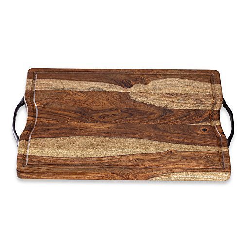 Buy Handcraft Stylish Sheesham Wood Cutting/Serving Board with Metal