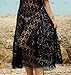 Moxeay® Women Bikini Swimwear Cover up Mesh Hollow Out Lace Crochet Dress (One Size, Black)