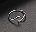 Myhouse Stainless Steel Wave Ring Simple Titanium Steel Ring Wedding Engagement (8, Silver Color)