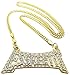 GWOOD Esskeetit Pendant with 24 Inch Long Cuban Necklace (Gold Color)