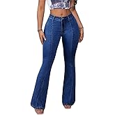LaiyiVic Bell Bottom Jeans for Women High Waisted Stretchy Skinny Flared Denim Pants