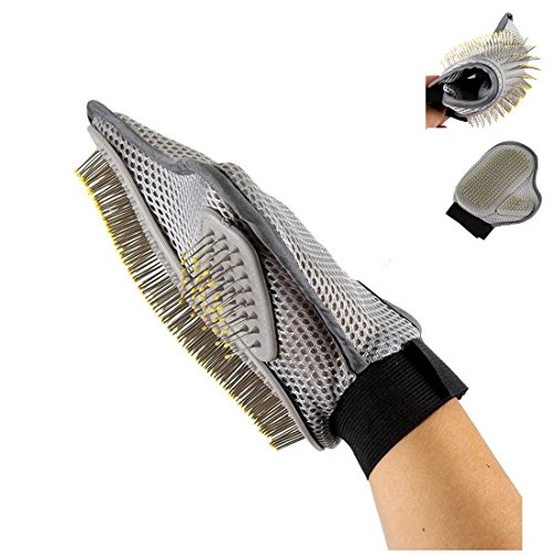 Pet Grooming Glove Removal Mitt Brush Deshedding For Dog Cat Washable Shot Long Hair Gentle