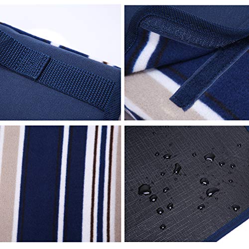 Picnic Blanket, 80"x60" Waterproof Camping Portable mat - with Picnic Recipes XL Large Blue (Portable)