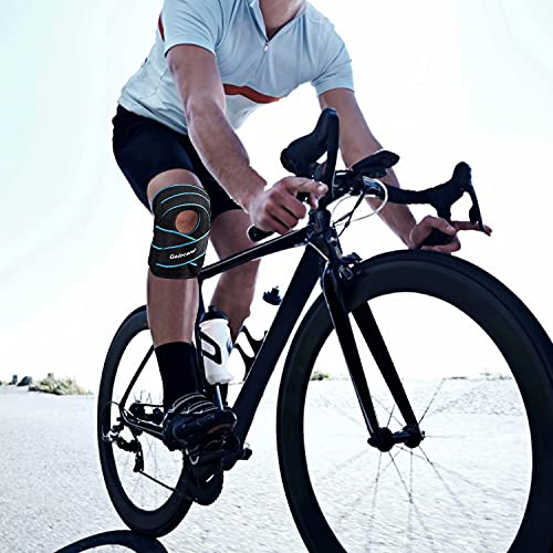 Knee Brace, Gelocent Knee Support with Side Stabilizers & Patella Gel Pads, Knee Brace with Adjustable Straps for Knee Pain Relief, Arthritis Pain, Injury Recovery, Running, Workout, Swollen ACL