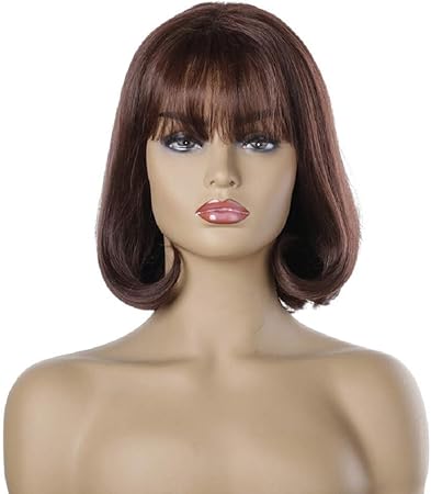 Amazon Co Jp 女子ショートボブウィッグ耐熱ブラウン合成女性のためのヘアウィッグコスプレデイリーパーティーウィッグ Beauty