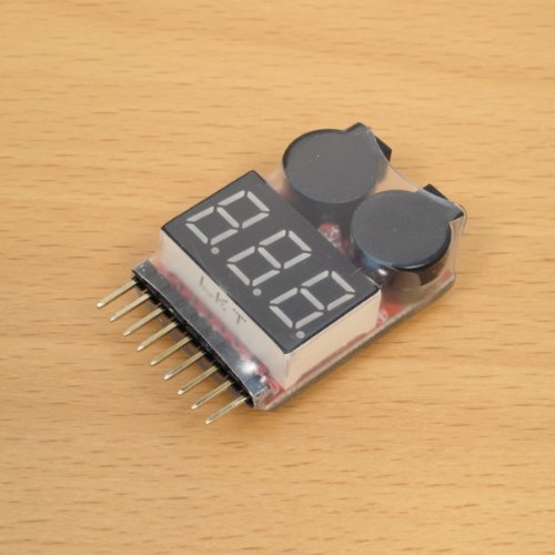 RotorLogic 1-8S LiPo Battery Voltage Meter Checker Tester with Buzzer Alarm