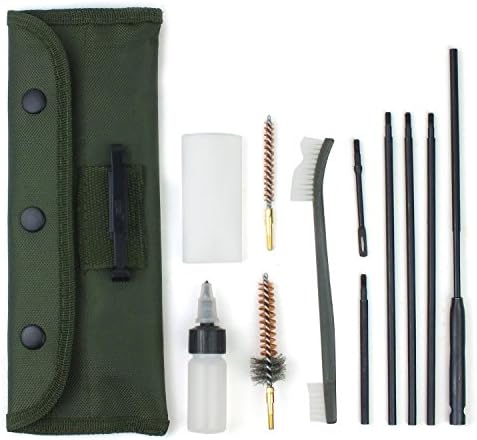 Forliver Universal Gun Cleaning Kit Pistol Cleaning Kit Perfect for Hand Guns Rifles with Brass Brushes Cleaning Patches and Swabs Cleaning Kits, Portable Metal Brushes for 5.56mm .223 .22 Cal