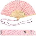 Fisura - Original and classic folding fans handheld folding fan for women. Hanger included. Ideal for wedding, party, gift.
